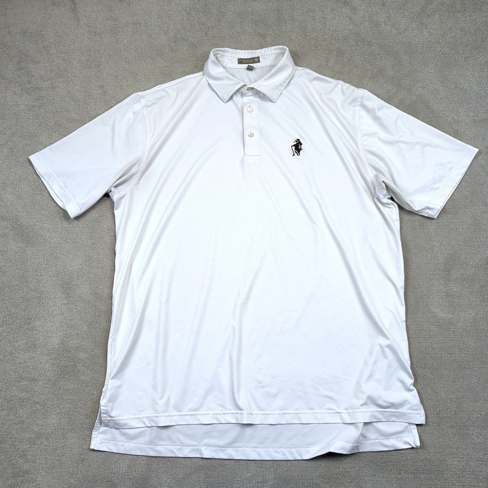 Peter Millar Polo Mens XL Sawgrass Golden Goat White Summer Comfort Golf Shirt